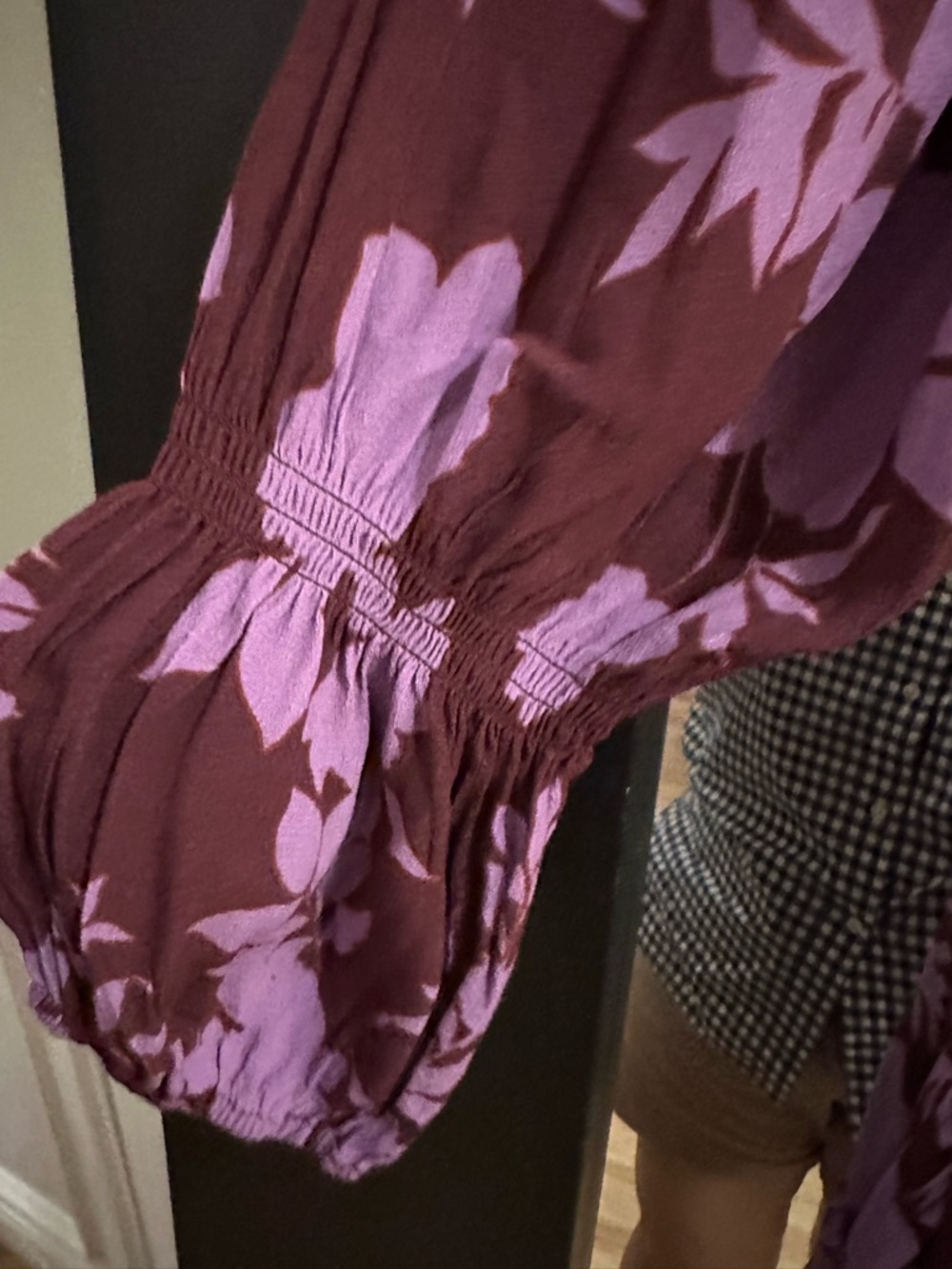 Peter Som Plum Midi Dress with Lilac Floral Print - Picture 4 of 6